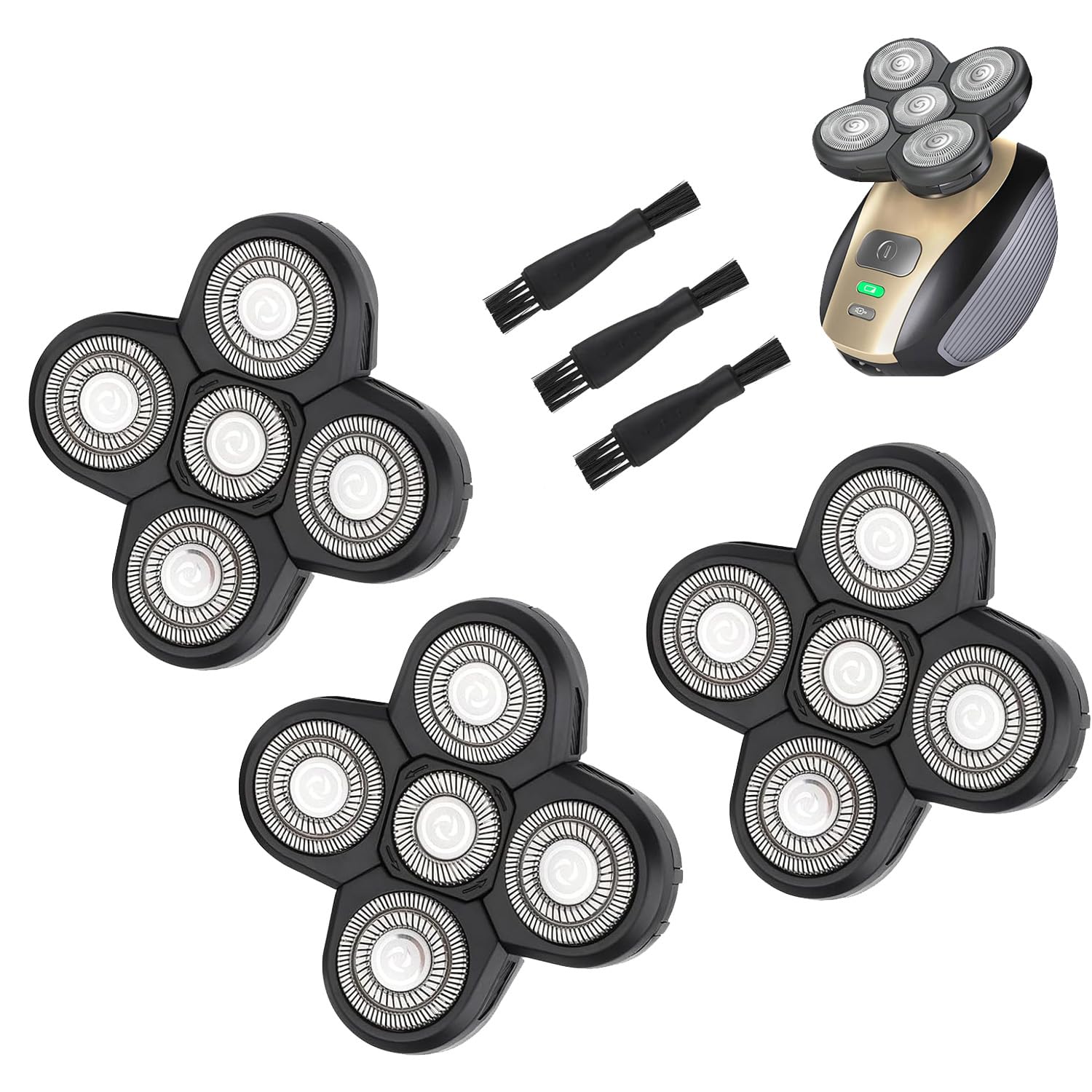 Lot de 3 têtes de rechange universelles à 5 lames compatibles avec les têtes de rasoir Freebird Freedom (3 pièces et 5 lames)