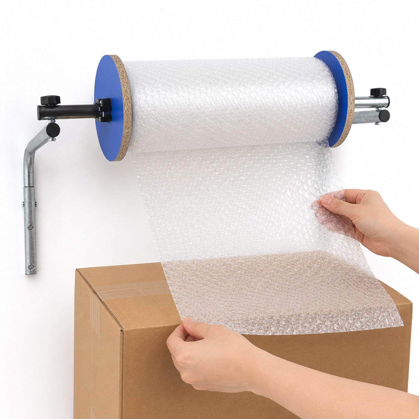 BDJSN Foam Wrap Roll Dispenser, Wall Mount Bubble Cushion Wrap Holder, Galvanized Steel Packaging Film Rack For Shipping Stations, Warehouses, Moving And Packing Workspaces 50cm