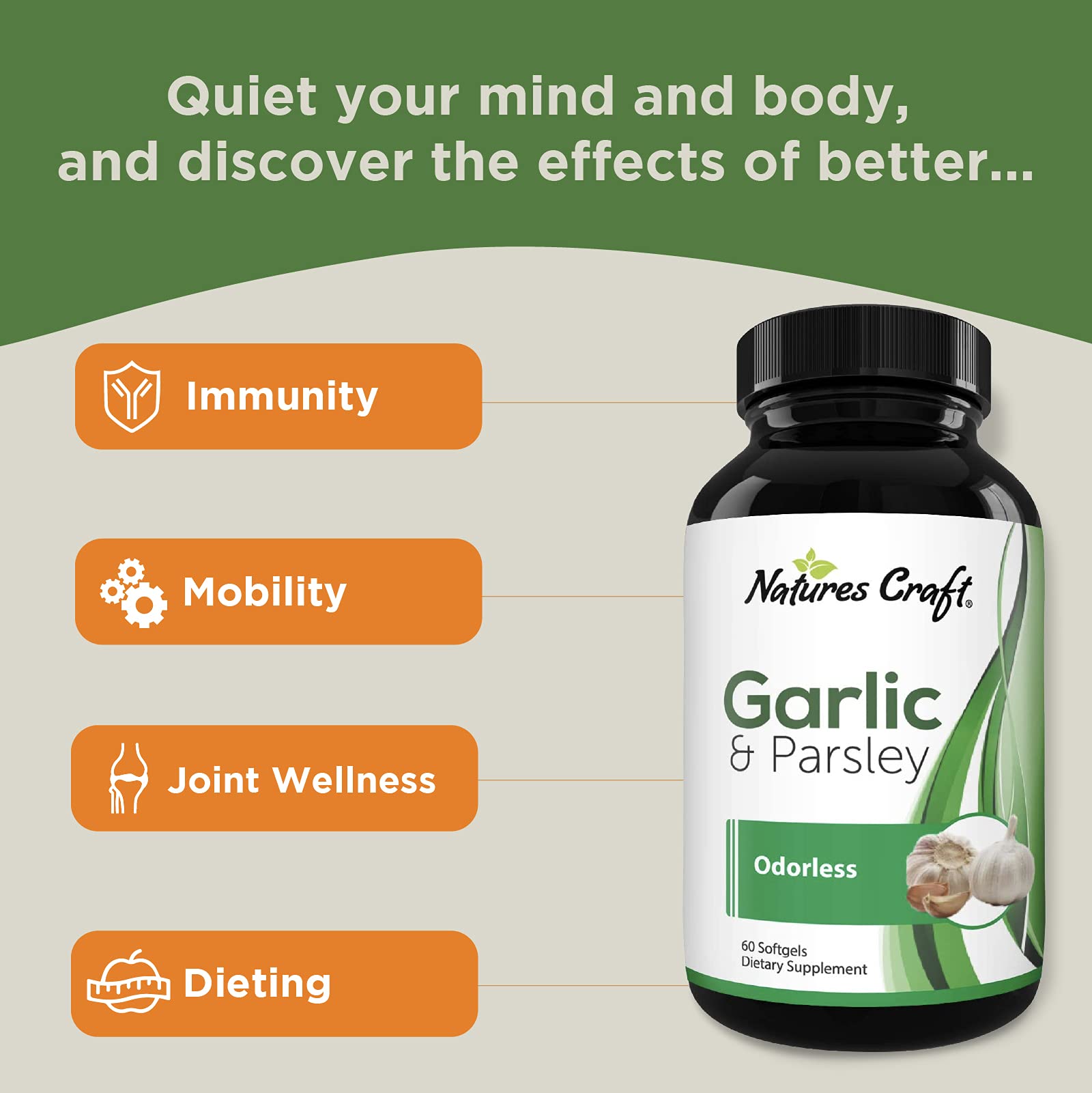 Garlic Supplement Odorless Immunity Vitamins Garlic Pills Odorless