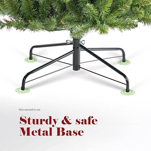 Miniatura 10 de OasisCraft Árbol de Navidad preiluminado de 4.5 pies con luces LED que cambian de color, 8 modos, pino artificial, árbol de Navidad verde para