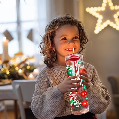 Miniatura 7 de Huaerle 7084 piezas de relleno de jarrón de Navidad, relleno de jarrón de bastones de caramelo de plástico acrílico, velas de Navidad flotantes,