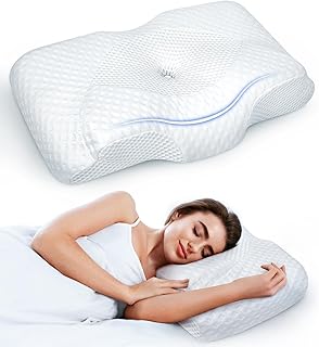 Adjustable Cervical Pillow Naturally Restore Neck Health, Hollow Memory Foam Pillows for Pain Relief Sleeping, Odorless Orthopedic Contour Pillow, Bed Pillow Support Side Back Stomach Sleepers