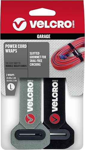 Miniatura 8 de VELCRO Brand Envolturas para cables de alimentación  Correas resistentes para cables, mangueras, organización de garaje o caravana  Paquete múltiple