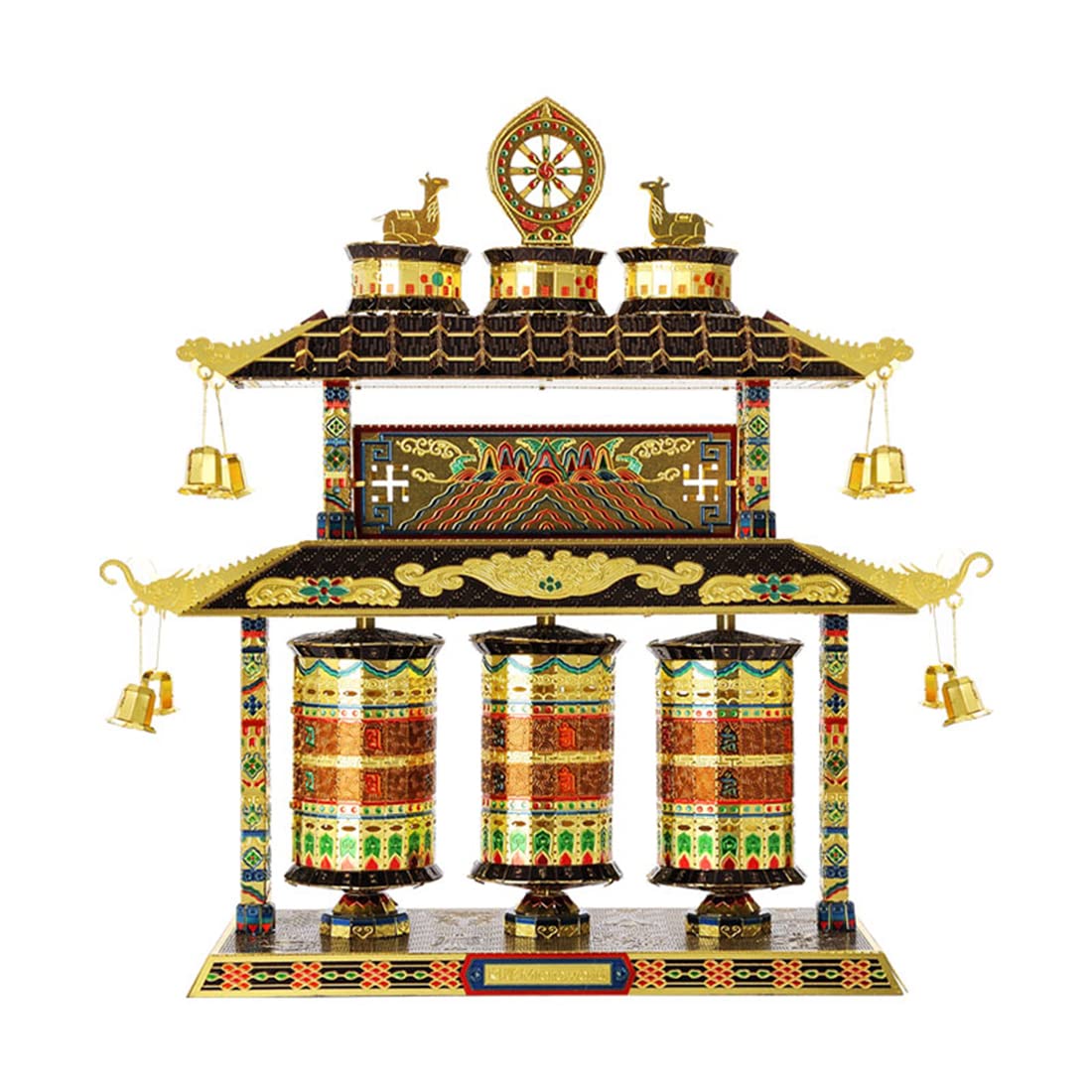 Microworld 3D Metal Puzzle Jigsaw, Tibet Prayer Wheel Metal Model Building Kits, DIY Adult Puzzle Brain Teaser Art Craft Home Decor Gift Toys for Teen, for Rainy Day Weekend Family Time