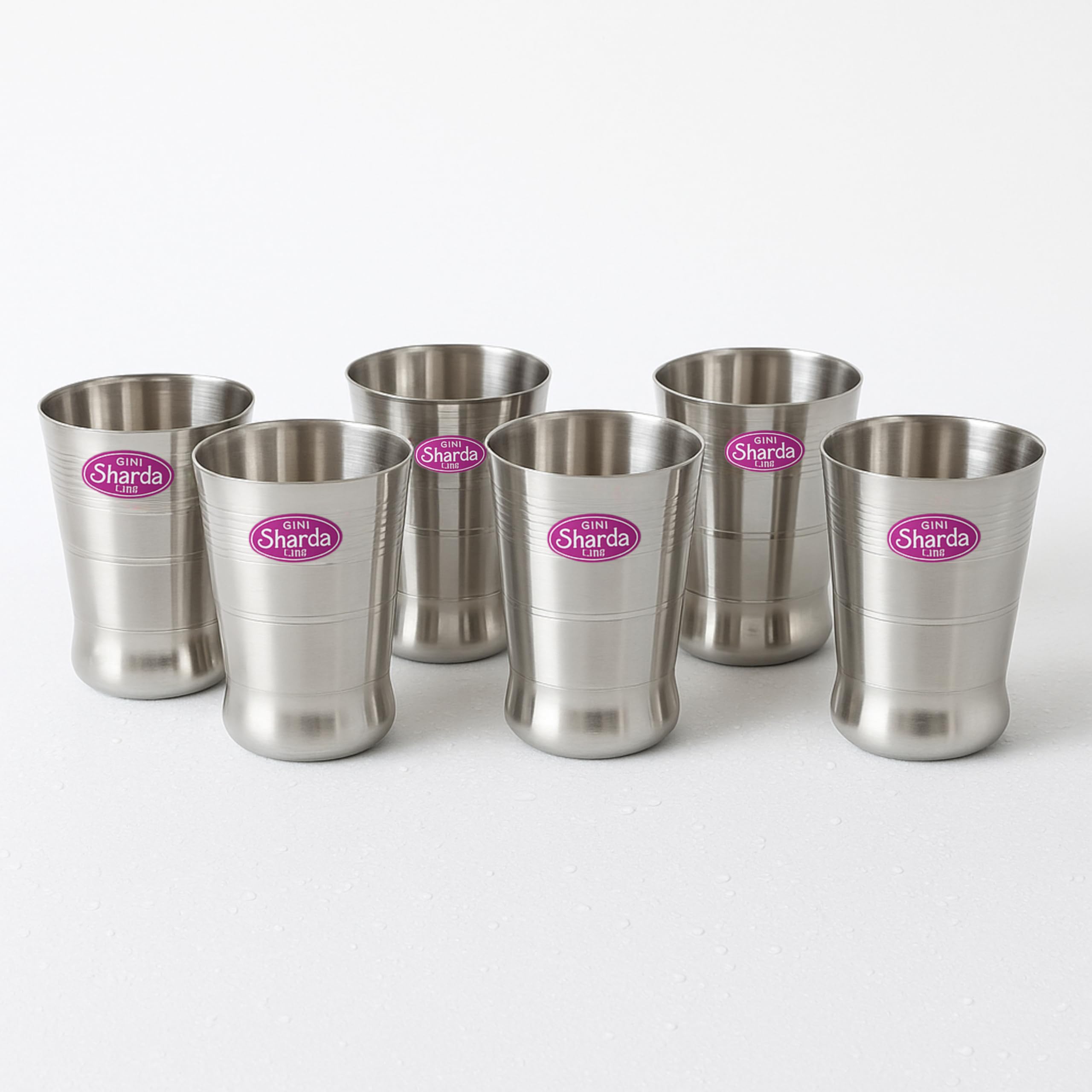 Set of 6 Stainless Steel Drinking Water Glass Set | Unbreakable, Rust-Resistant, BPA-Free, Durable Metal Glasses with Mirror Polish | Everyday Use, Kitchen & Diwali Gift, 350ml Each