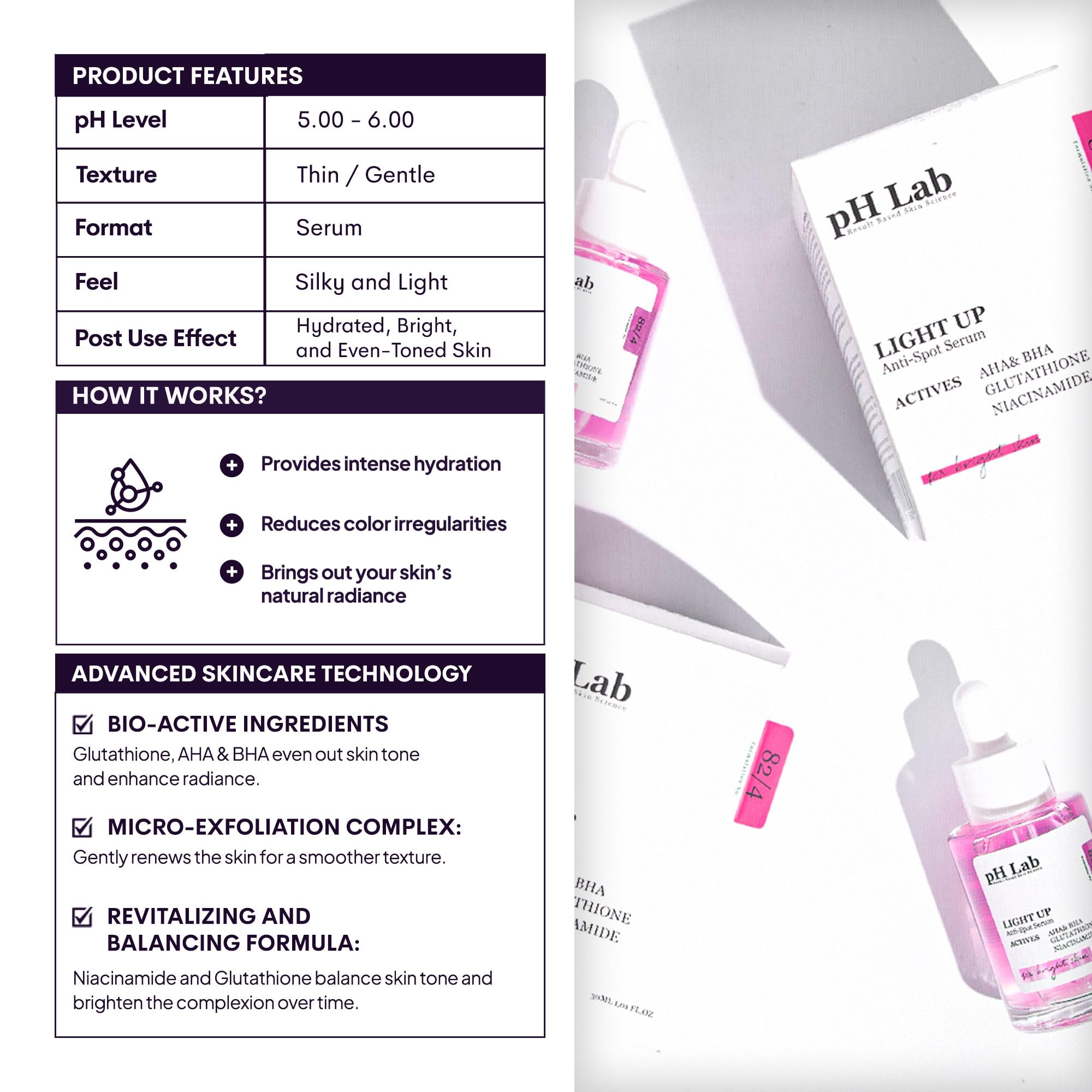Amazon.com: pH Lab Light Up Anti-Spot Serum, Even Skin Tone, Clean Pores,  Help Prevent Blemish Formation, 1.01 Fl Oz (Pack of 1) : Beauty & Personal  Care
