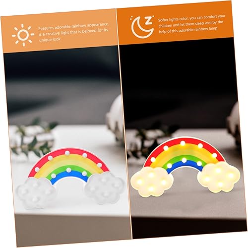 Miniatura 3 de Uonlytech Lámpara de modelado de arco iris, decoración de zorro, lámpara de escritorio decorativa, luz de neón arco iris, lámpara de noche, lámpara