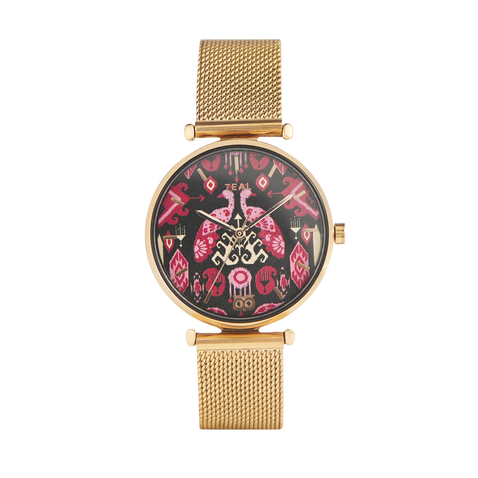 TEAL BY CHUMBAK Round Dial Analog Watch for Women|Peacock Peeper Collection| Stainless Steel Strap|Gifts for Women/Girls/Ladies |Stylish Fashion Watch for Casual/Work - Pink (B0CP42572J) Amazon Price History, Amazon Price Tracker