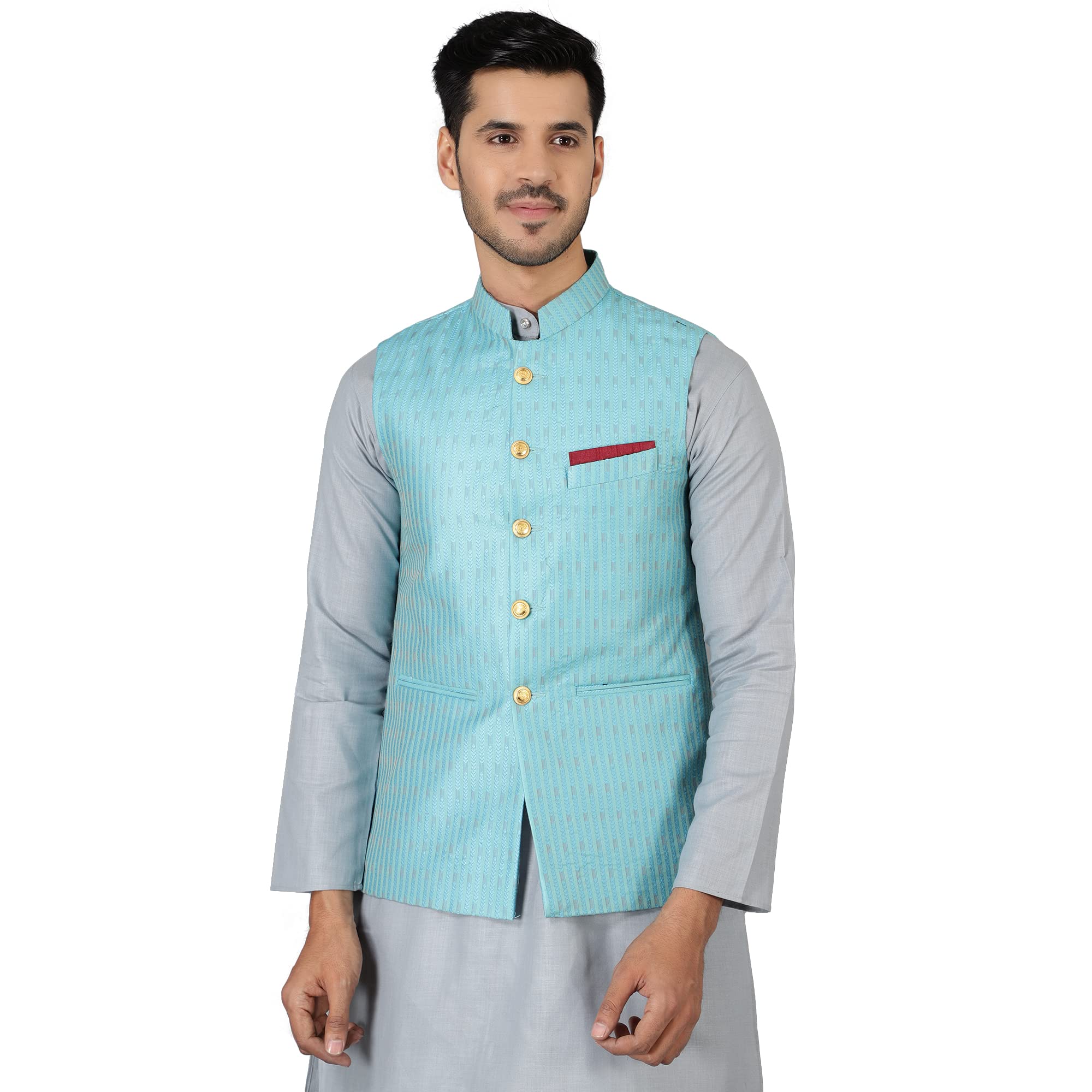wintage Men's Banarasi Rayon Cotton Modi Nehru Jacket-picture-37