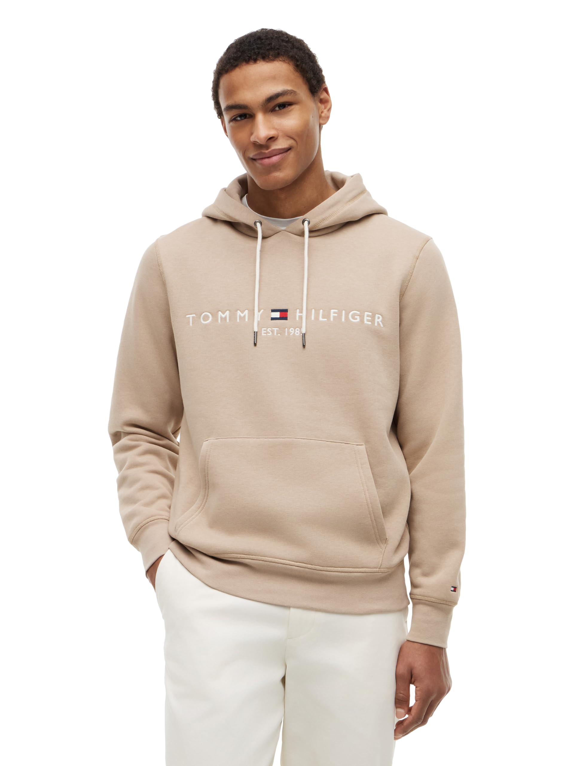 Tommy Hilfiger Men's Medium Weight Fleece Hoodie Sweatshirt With Embroidered Logo, Also Available in Big &amp; Tall