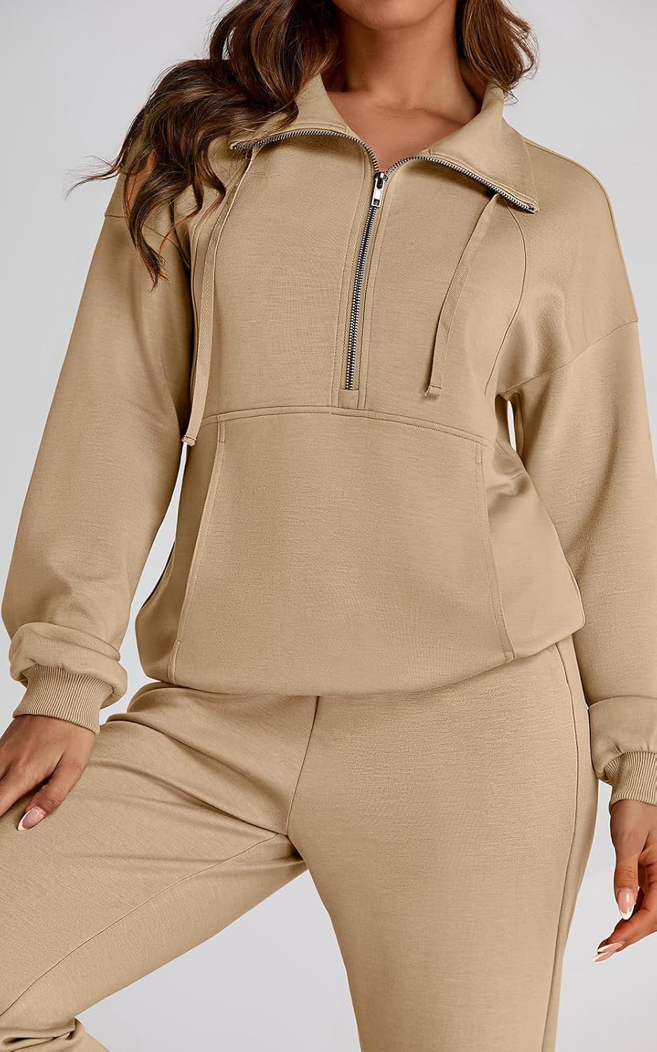 PRETTYGARDEN Long Sleeve Half Zip Sweatsuits Women 2 Piece Outfit Spring Casual Sweatshirt Sweatpants Lounge Set Tracksuit - Image 2