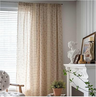 Gualiy Blackout Window Curtains for Bedroom, 2 Panel Window Curtains Hollow Crochet Flower Printed Room Darkening Curtains 59 inch Width Beige Thermal Insulated Blackout Curtains 63 inch Length