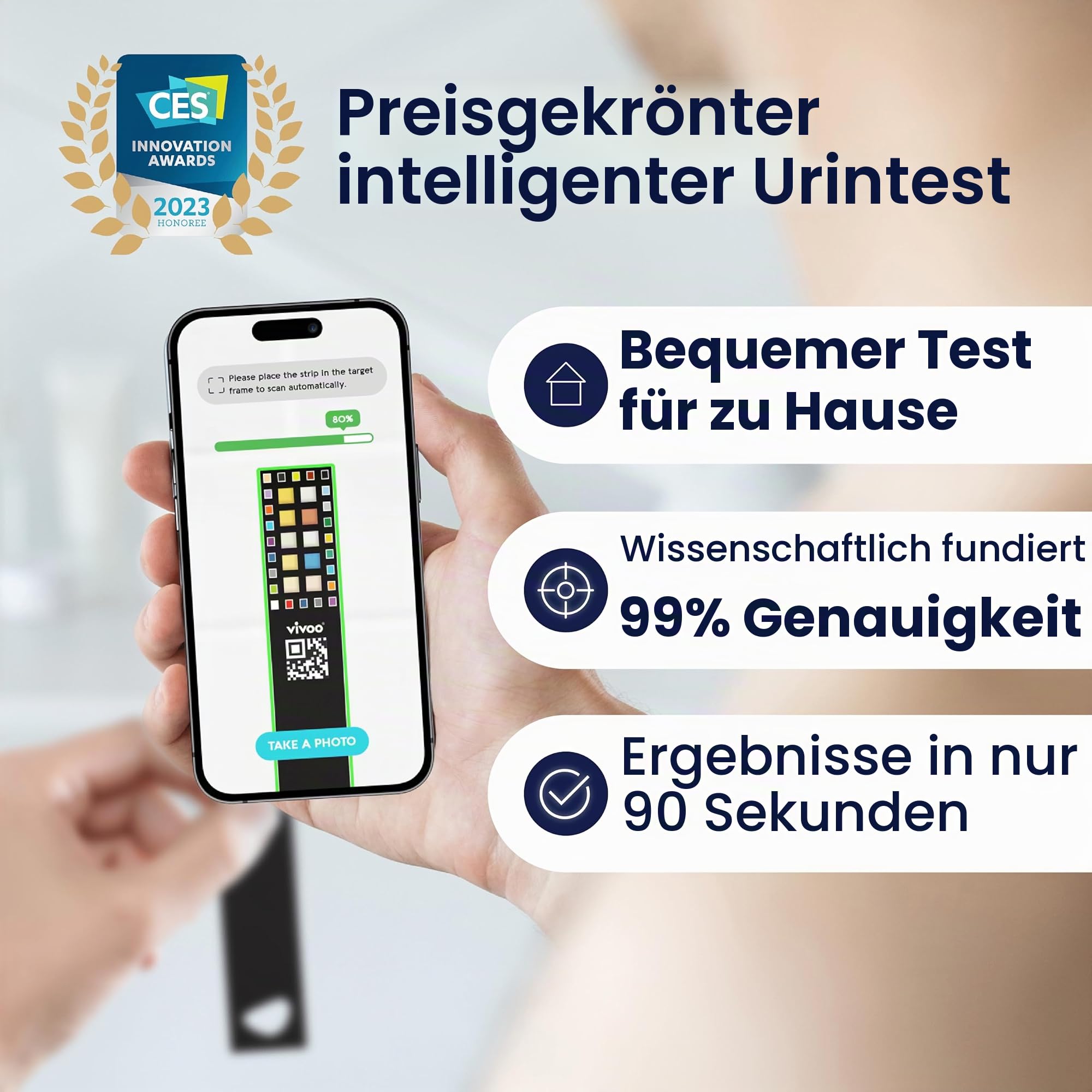 Vivoo 2.0 | Fortschrittliche Urinteststreifen mit 9 Parametern und App | Personalisiertes Heimmessgerät für Ketone, pH, Natrium, Hydratation, Magnesium, Kalzium und mehr | 6 Monate / 24 Tests