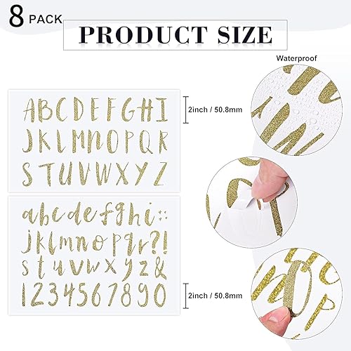 Miniatura 2 de 8 hojas de calcomanías de vinilo del alfabeto cursivo, letras del alfabeto, etiquetas de despensa, calcomanías de vinilo autoadhesivas para álbumes