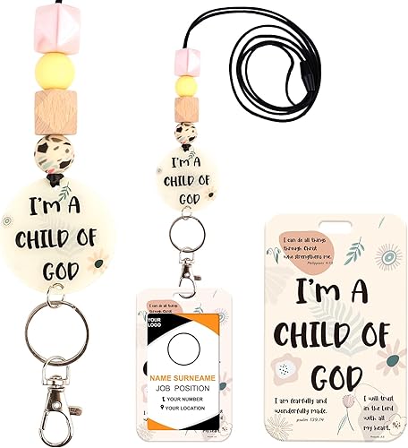 Cordones cristianos para insignias de identificación, cordón para profesor de Biblia con soporte para identificación, soporte para tarjetas de