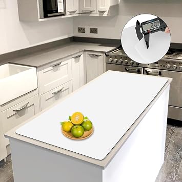 Extra Large Silicone Mats for Kitchen Counter 47.2"x23.6"x0.08", 2mm Super-Thick Silicone Placemats for Crafts Countertop Protector, Non-Slip Heat Resistant Desk Protect Mat, Semitransparent