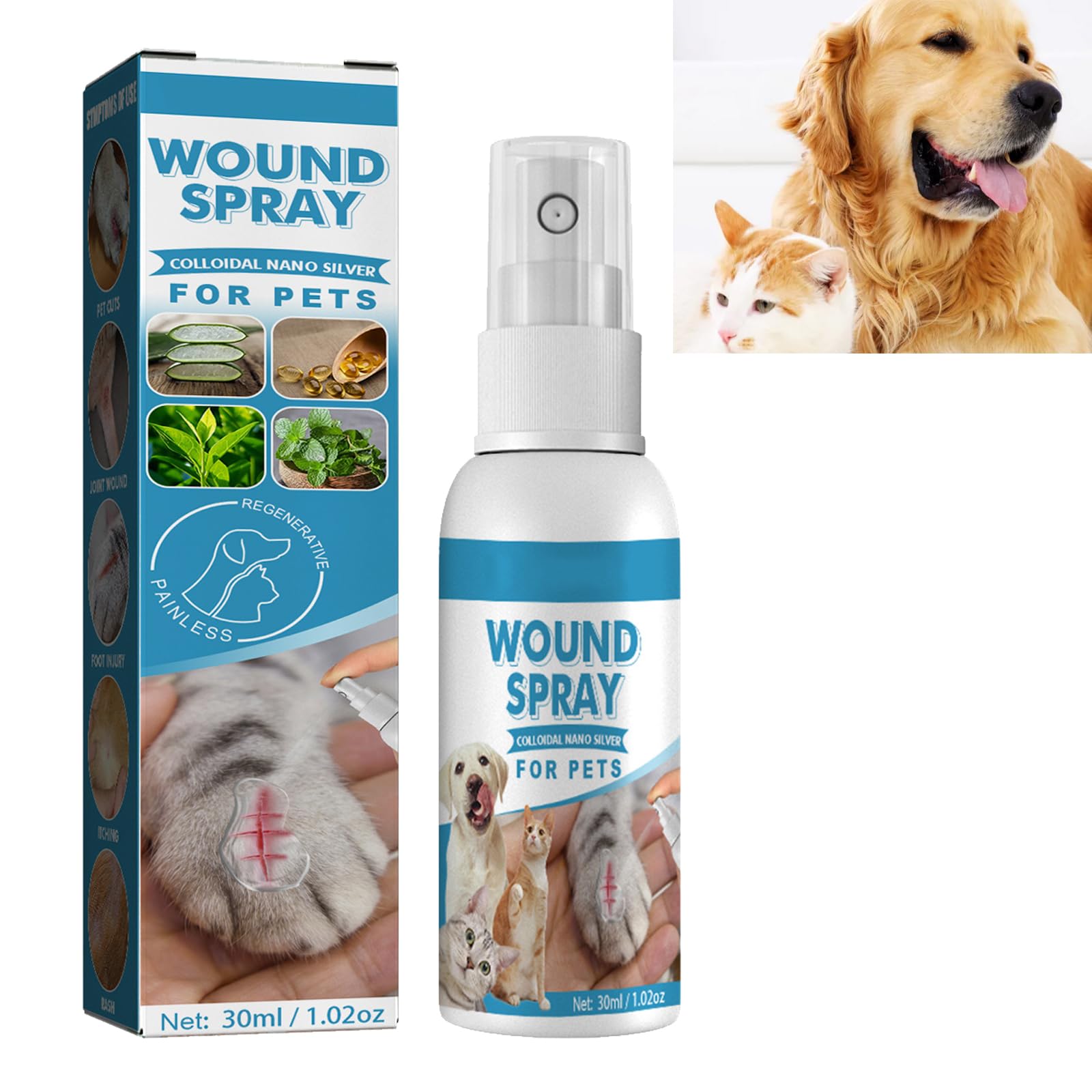 Spray de Guérison pour Animaux,Pansement Liquide pour Plaies Chien,Spray de Cicatrisation pour Animaux de Compagnie,Spray de Guérison des Plaies,Spray deNettoyage pour Animaux de Compagnie