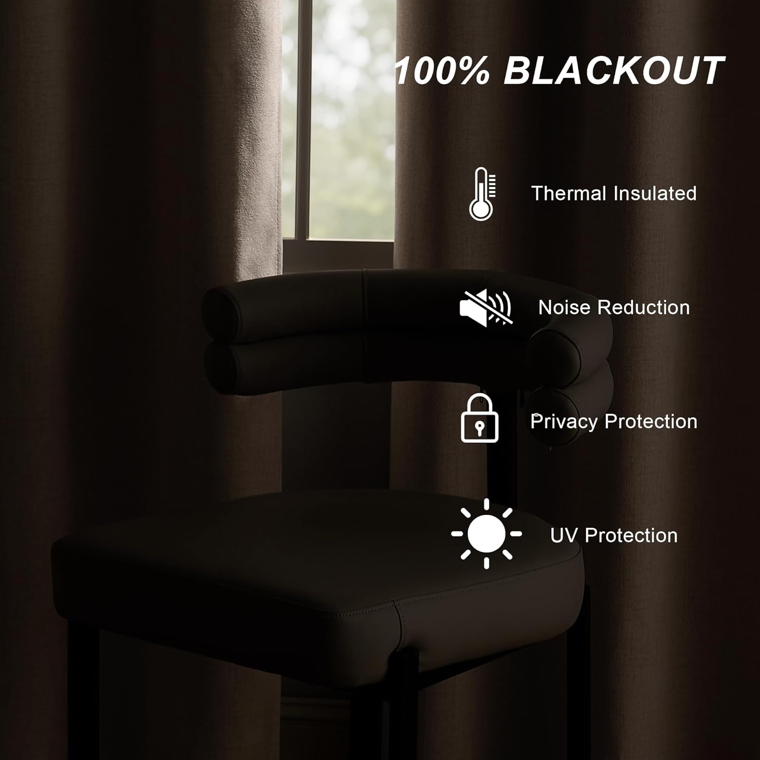 PONY DANCE 100% Blackout Extra Wide Curtains for Sliding Door, Thick Textured Linen Look Window Drapes with Anti Rust Grommet for Patio Glass Door, Wide 100 x Long 84 inches, 1 Panel, Beige