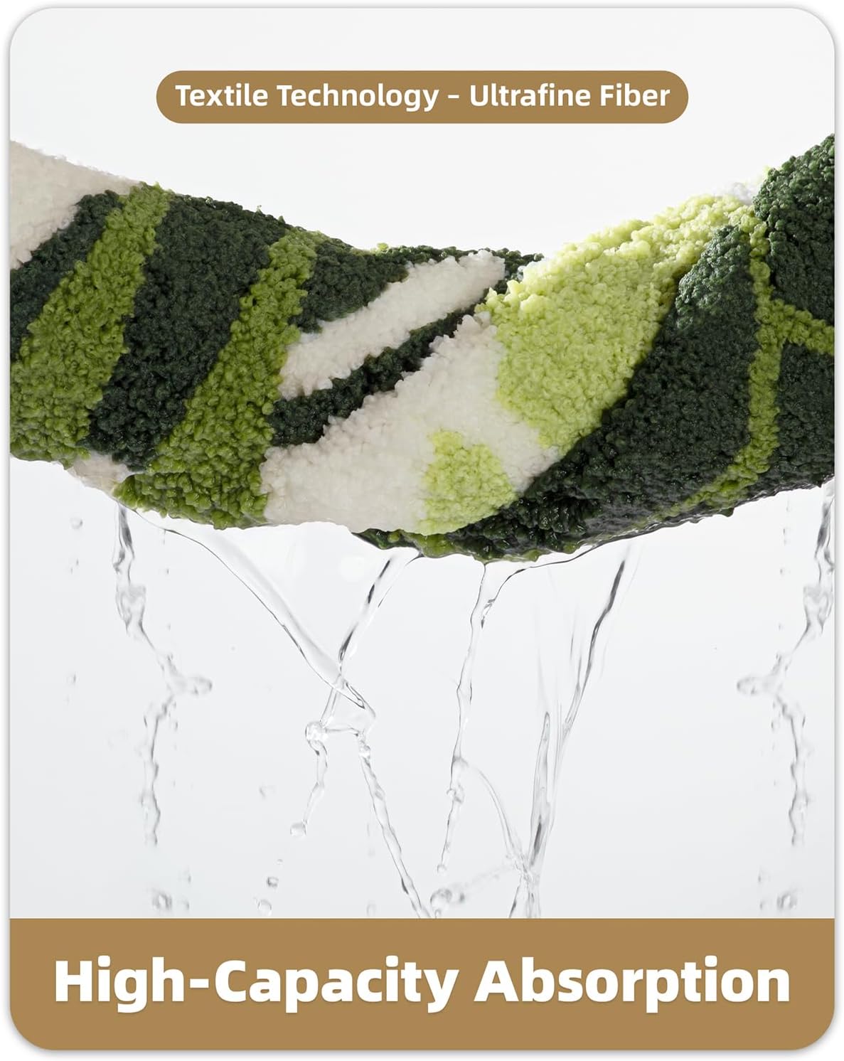 Color&Geometry Cute Leaf Bathroom Rug, Plush Absorbent Non Slip Washable Plant Decor Bath Mat, Ideal for Shower Sink, Bathtub Floor, Bedroom, Kids Room, 20"x32", Green