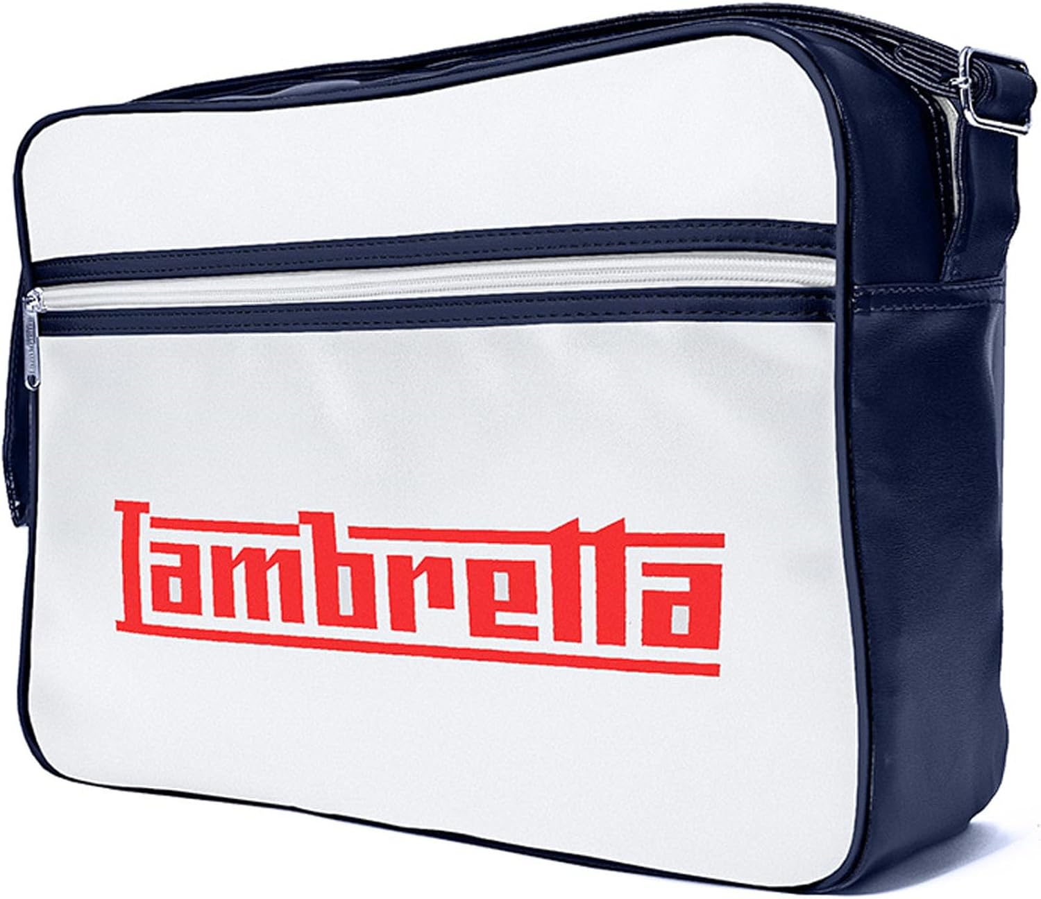 Lambretta Retro Flight Cross Body Satchel Bag Navy/White
