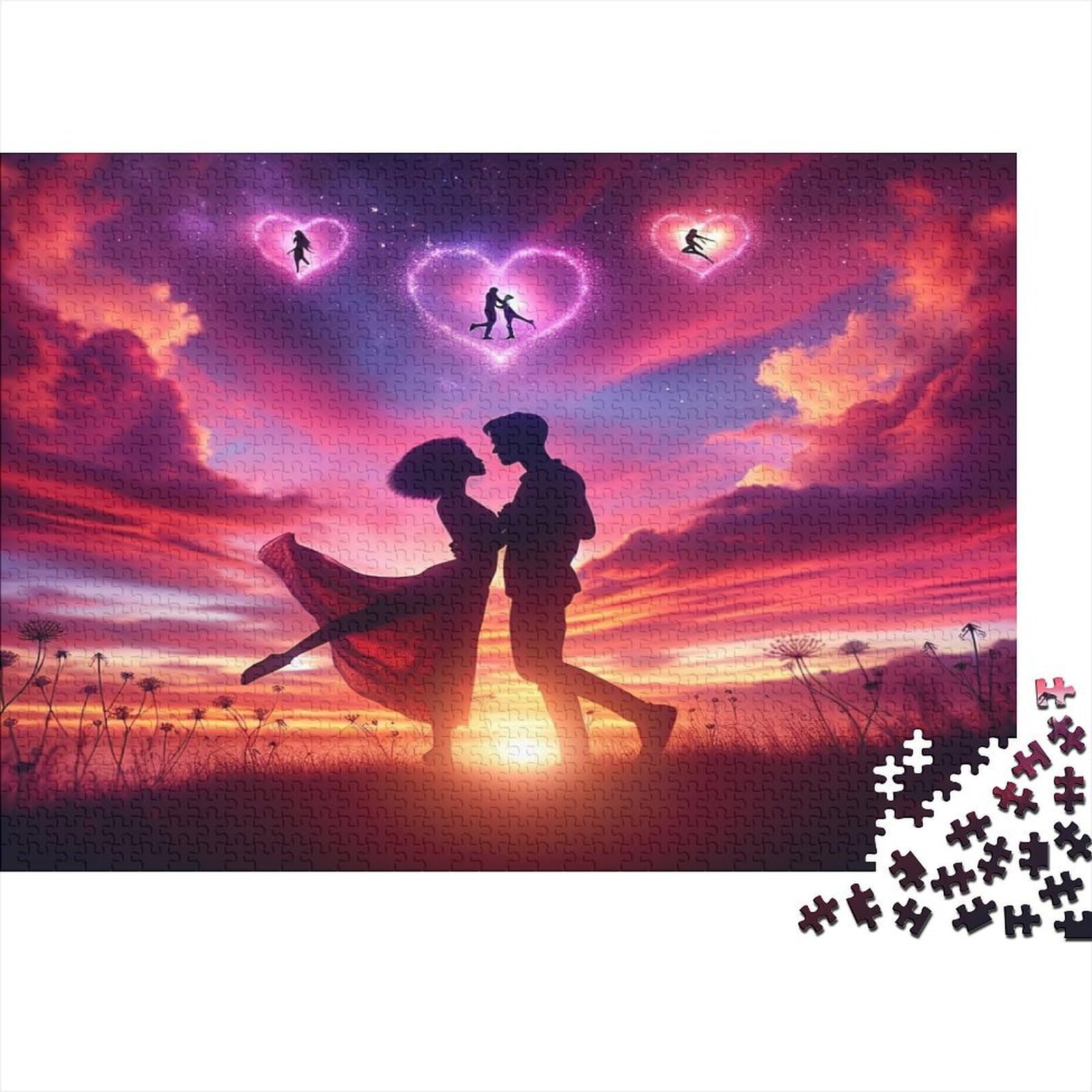 Romantic Sunset Jigsaw 1000 Pieces Paper Puzzle for Adults Mental Exercise Home Decoration 70x50cm/1000pcs