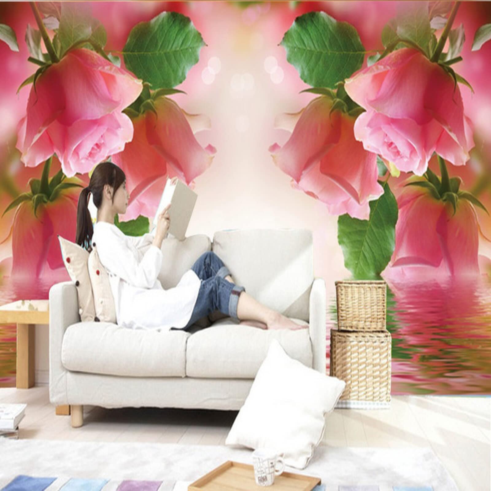 3D Woonkamer Muurschildering Home Decor Bloemen Bloem