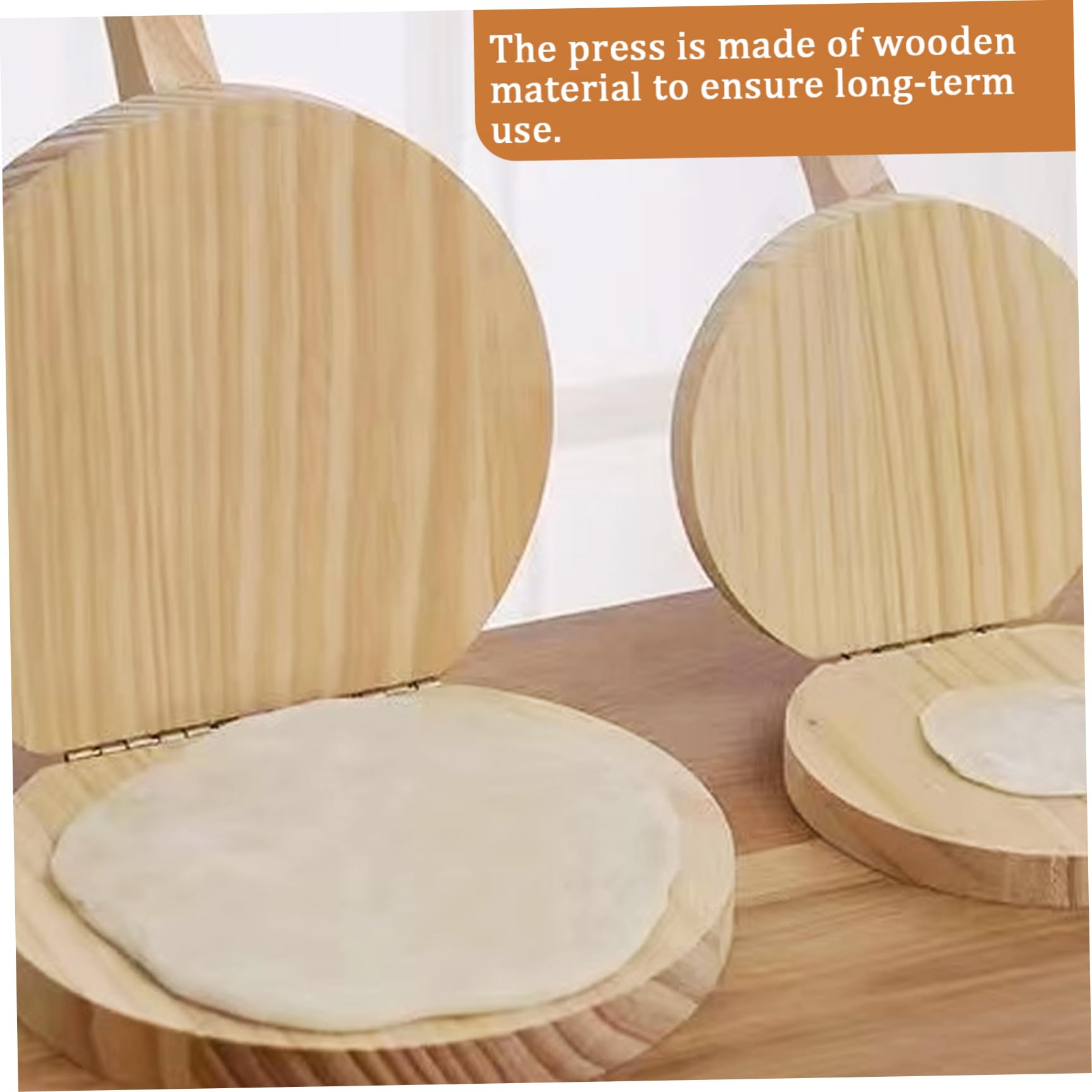Tortilla Press Natural Wooden Tortilla Press 6.5 '' Press de tortilla redonda con tortillera mexicana casera, Roti, Chapati, Taco, Pataconera