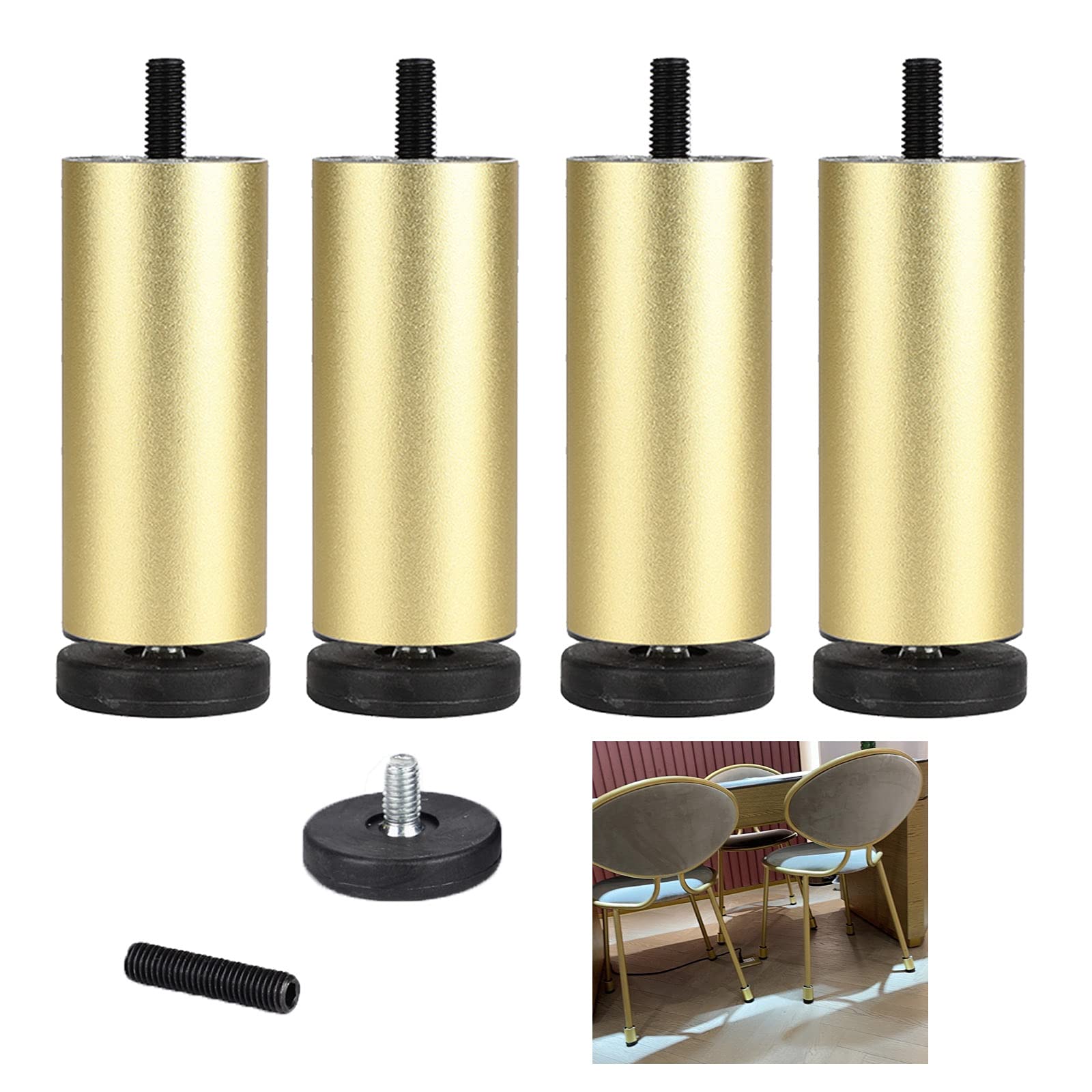 Gambe per Tavolo per mobili da 20 cm, Regolabili, stabili e Resistenti, Gambe di Ricambio per mobili, per sostenere i Piedi di tavolini, divani, mobili per