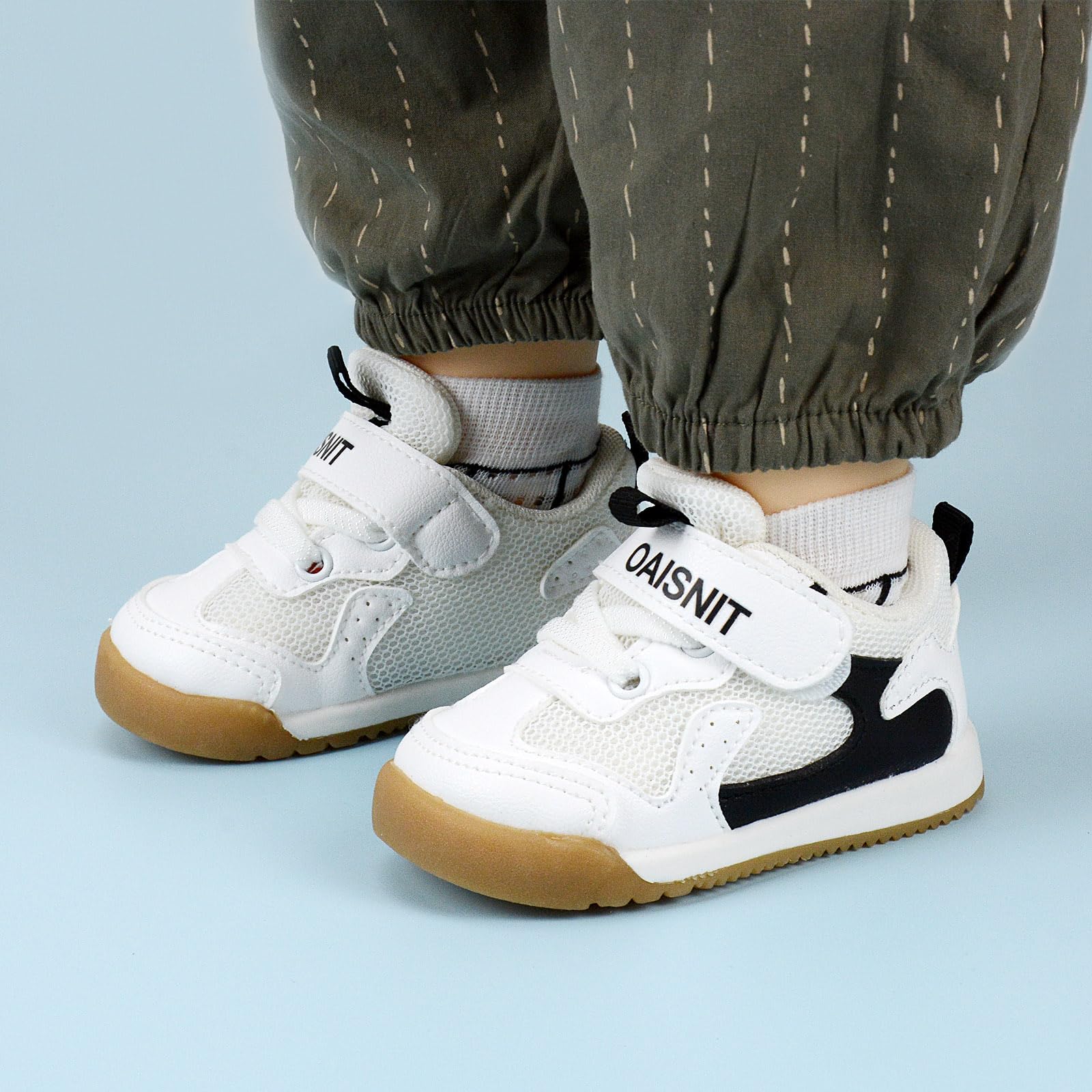 Baby Boy Girl Shoes Toddler Lightweight Sneakers Non Slip Infant First Walking Shoes Trainers 6 12 18 24 Months(18-24 Months, A-Black)