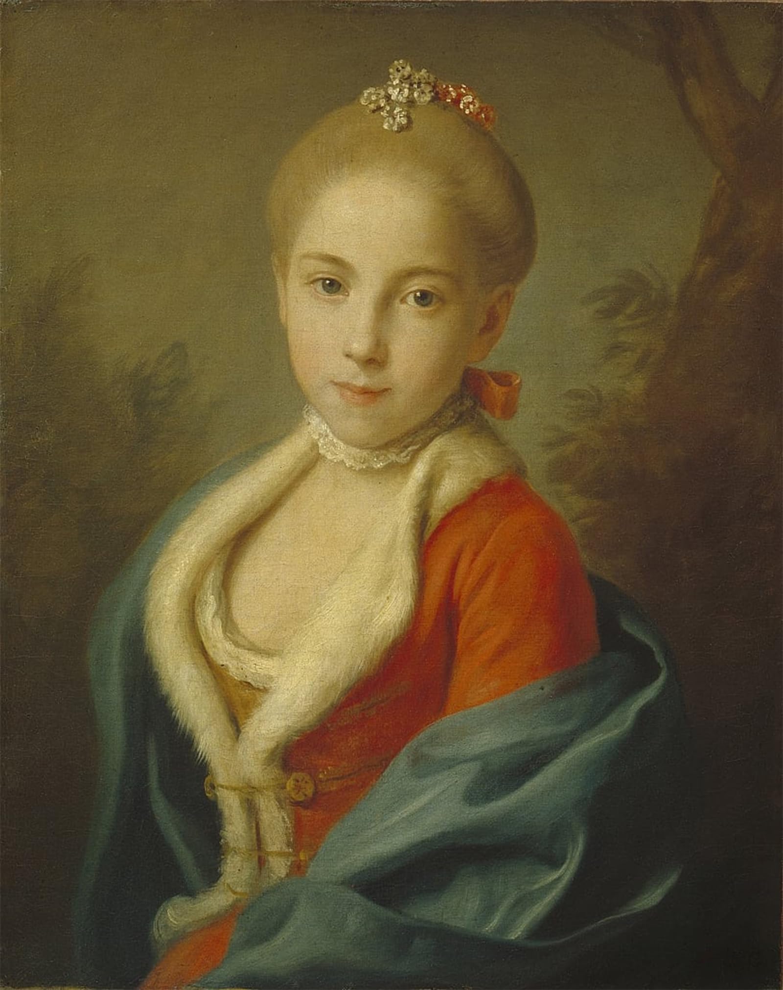 SERENDIPITP Vintage Picture Print on Canvas Wall Art Poster Portrait of Catherine of Holstein-beck by Pietro Antonio Rotari Artwork Print Poster for Wall Decor 60x90cm