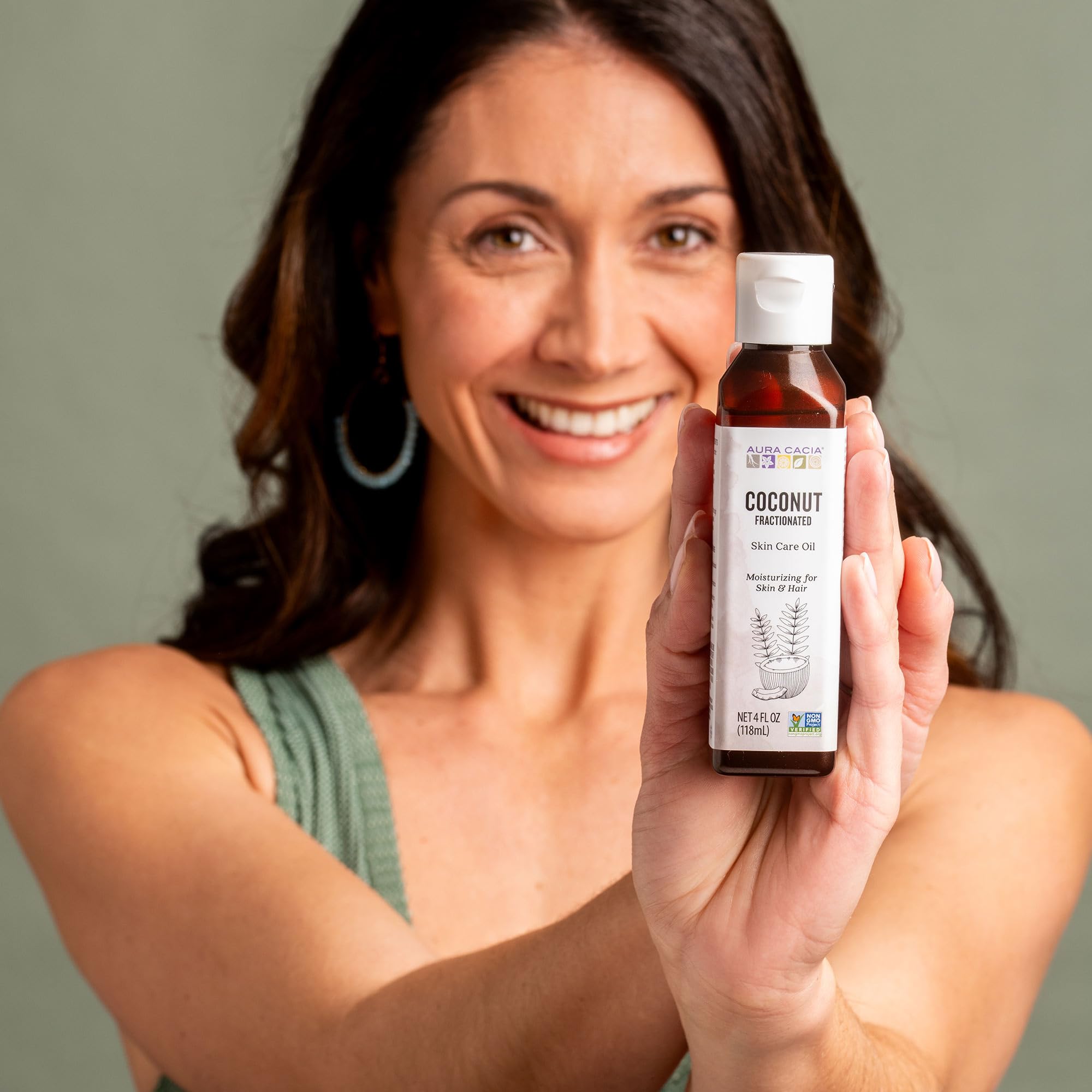 Aura Cacia Coconut Fractioned Body Oil, 4Oz