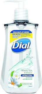 Dial Antibacterial Liquid Hand Soap, White Tea, 7.5 OZ (Pack of 12)