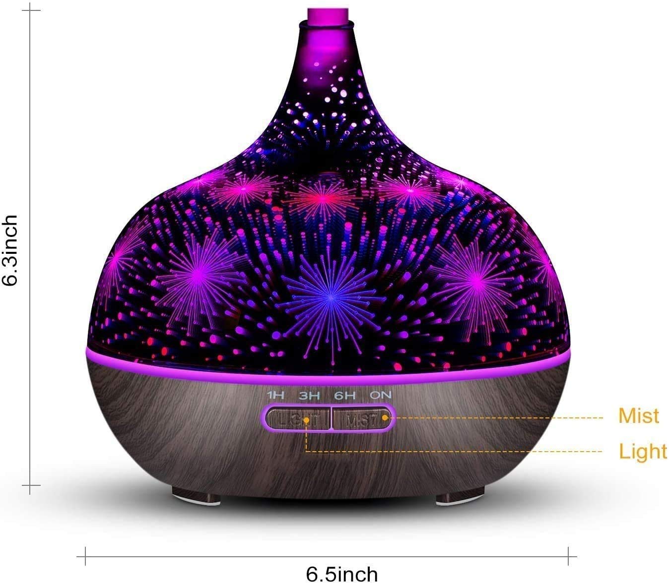 Diffusore di Olio Essenziale da 400 ml, diffusore aromaterapia, diffusori for Oli Essenziali con spegnimento Automatico, 4 Timer, Set Regalo for la casa