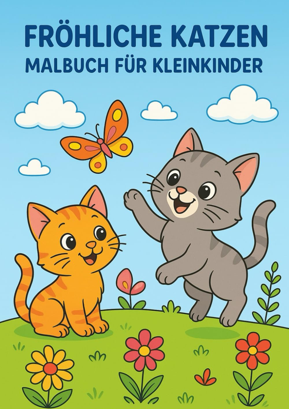 Fröhliche Katzen Malbuch für Kleinkinder: Zeit mit Zeichnen verbringen - für kleine und große Kinder.
