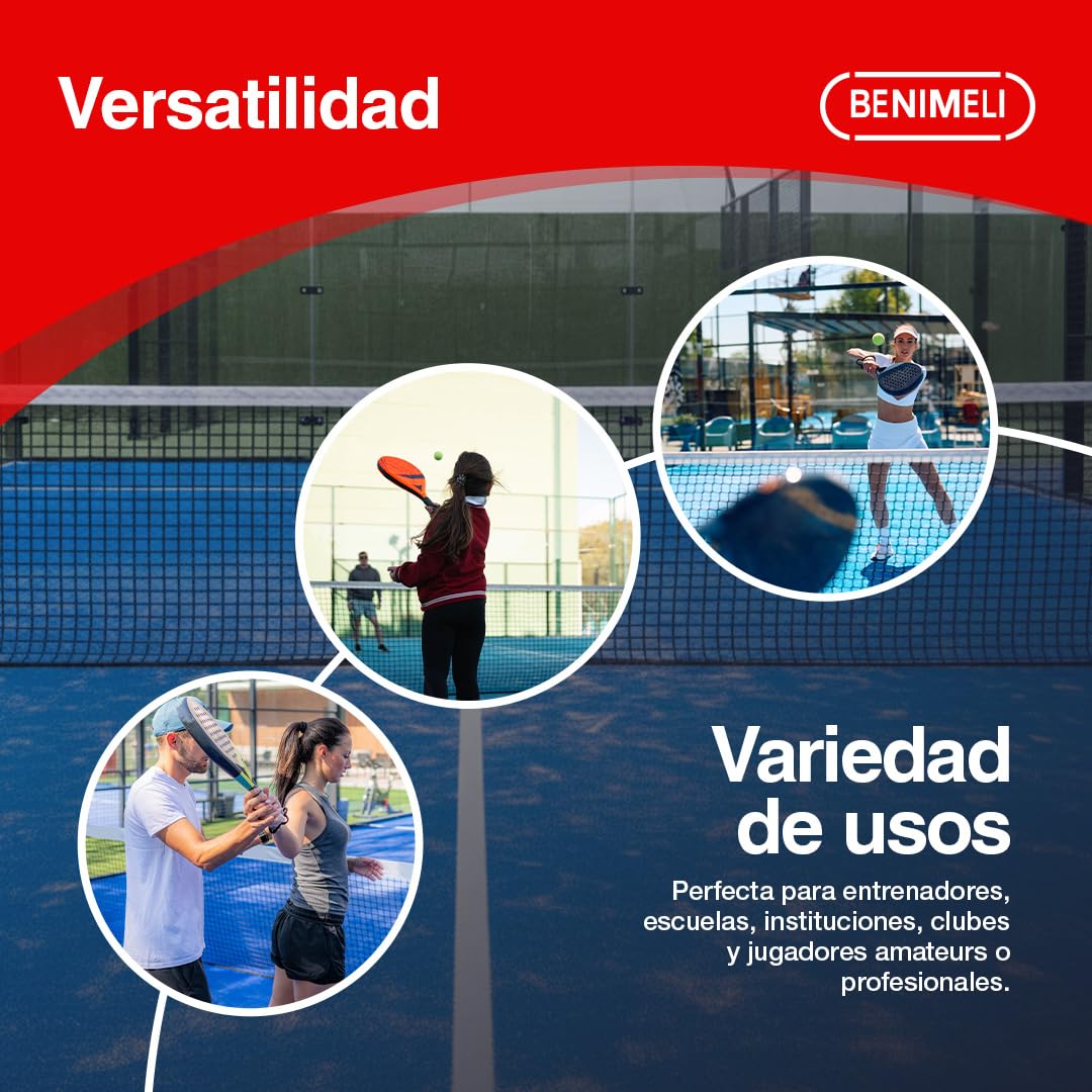 Red Padel Profesional - Red Deportiva de Polipropileno con Cable de Acero - Accesorios Padel para Entrenadores y Jugadores - Resistente y Homologada 10x0,92 m