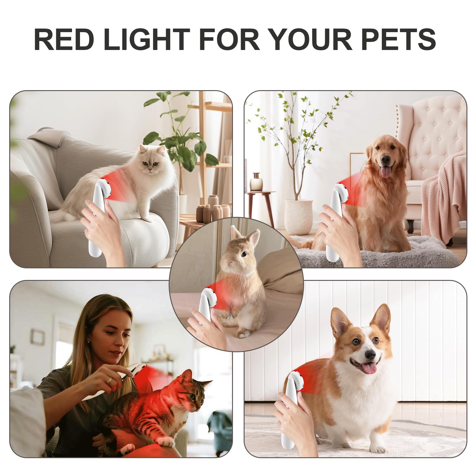 Photo 1 of Hottoerak Handheld Red Light Device for Face & Body, 660nm Red & 850nm Near Infrared Light, for People & Dogs, Portable for Home & Travel Use (Elegant White)