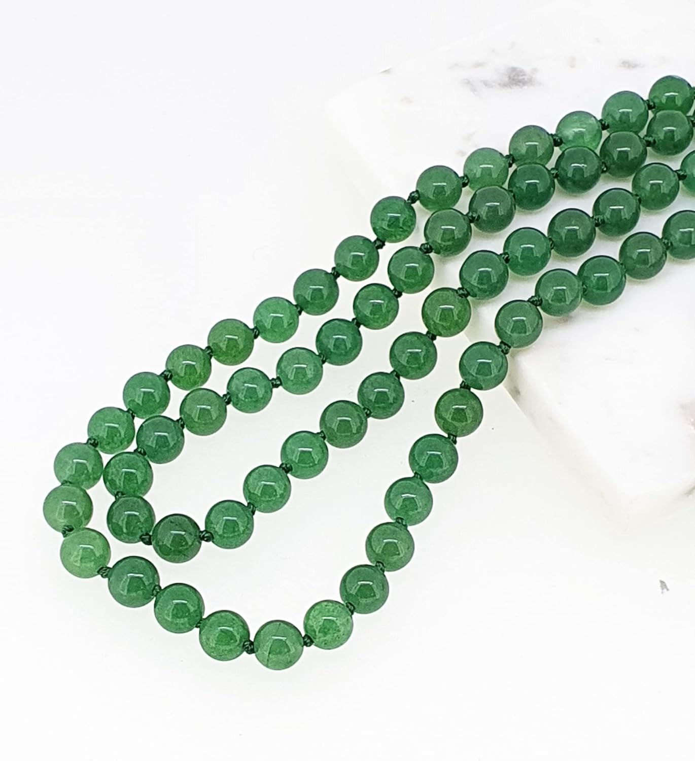 Treasure Bay Boho Chic 120cm Natural Gemstone Beaded Long Necklace for Women & Girls (Green) - Image 4