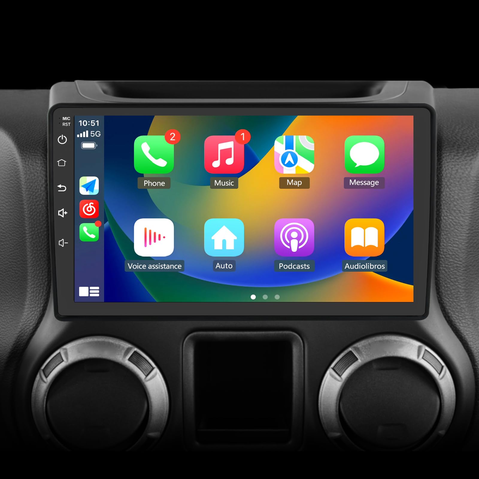 Car Radio Stereo Android 12 for Dodge Ram 1500 2500 2009-2012 Jeep Wrangler JK 2008-2018 with Wireless CarPlay Android Auto
