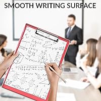 Vista 5 de Sooez Portapapeles con almacenamiento, portapapeles de plástico de alta resistencia Cleaview de 8.5x11 con almacenamiento doble, portapapeles