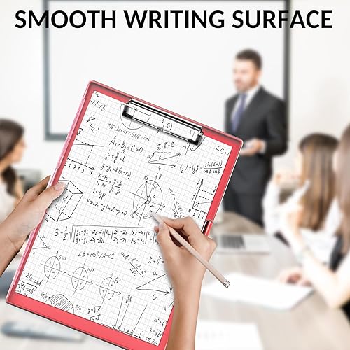 Miniatura 5 de Sooez Portapapeles con almacenamiento, tableros de clip resistentes de 8.5 x 11 pulgadas con doble almacenamiento, portapapeles de plástico de