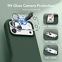 Vista 899 de GONEZ Funda de silicona para iPhone 15 Pro Max, compatible con Magsafe, protector de cámara + protector de pantalla, forro de microfibra suave Negro