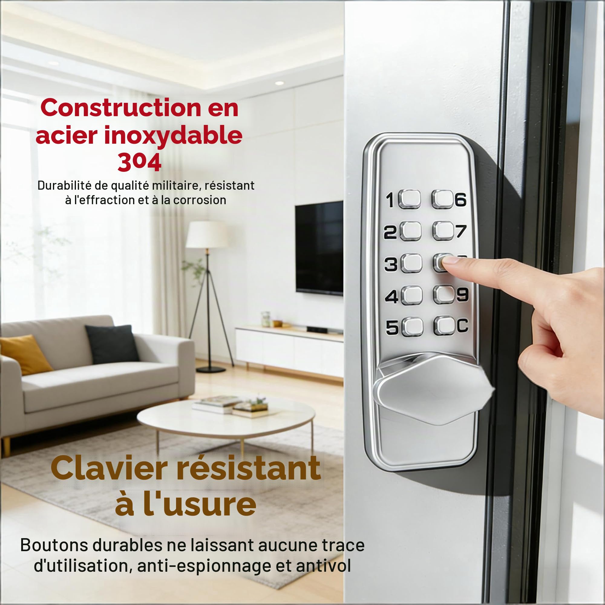 Yctze Mini Serrure à Code Mécanique à 2-4 Chiffres, Serrure de sécurité par Mot de Passe pour Porte sans clé, étanche, Robuste, Intérieure et Extérieure, pour Portail, Armoire,