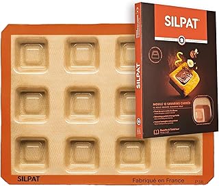 Silpat® #1 Original Non-Stick 12 Square Savarin Baking Mold Handcrafted in France Since 1965 - Trusted by World-Class Chefs - Certified Food Safe Technology (Gift Box Packaging)