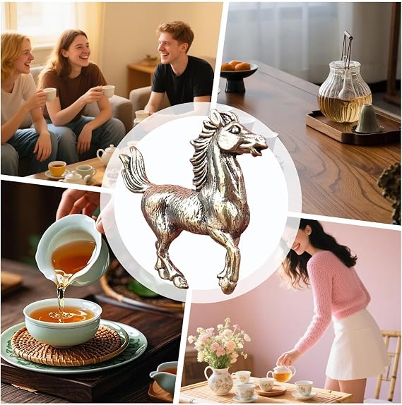 Horse Statue - Galloping Brass Vintage Collectibles - Mascot Horse Decor,for Home Living Room Bedside Bookshelf Shop School Offices Cafes Bookstores Display Festival