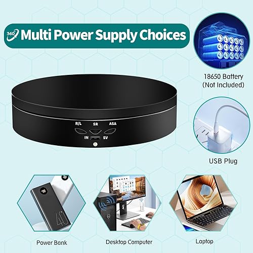 Miniatura 3 de Soporte de exhibición giratorio motorizado, carga de 5.74 pulgadas22 libras, soporte giratorio electrónico de 360 grados para exhibición de