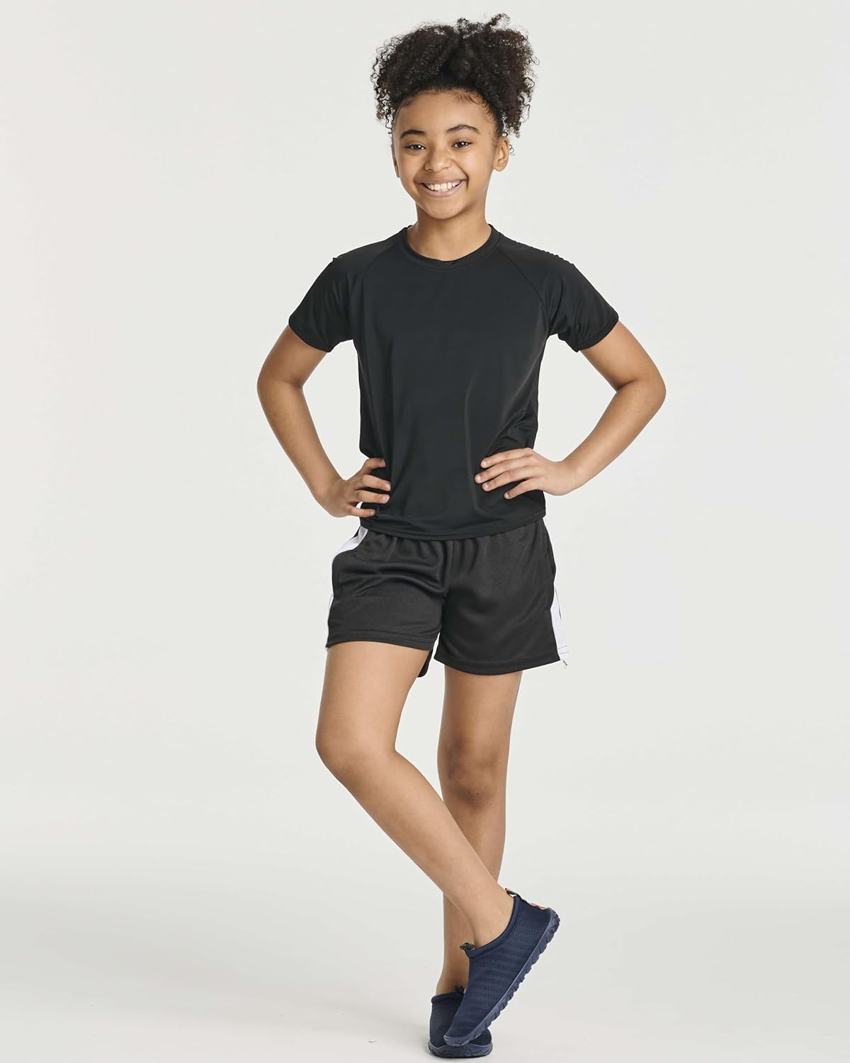 Real Essentials 5 Pack: Girls’ Rash Guard Swim Shirts – Short Sleeve UPF Sun Protection Tops (Ages 4-16)