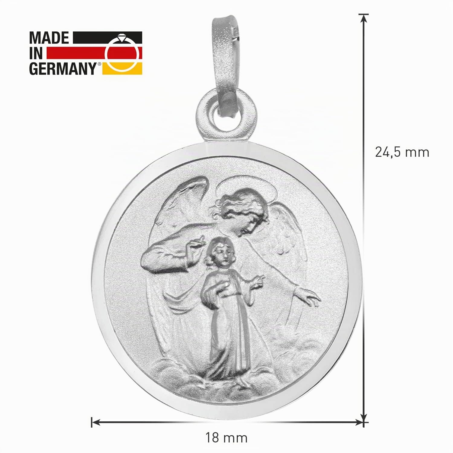 trendor Halskette mit Schutzengel-Anhänger Ø 18 mm 925 Silber 41472 | elegantes Schmuckstück für Damen und Herren, zauberhafte Geschenkidee,