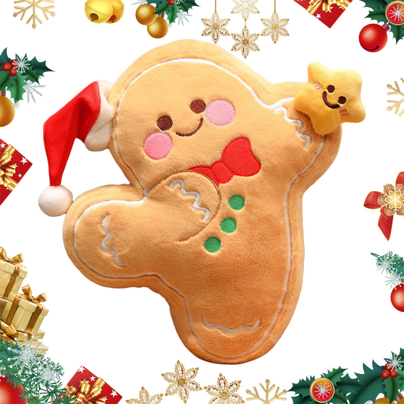 Oreiller en pain d'épices de Noël pour décorer le canapé