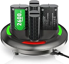 Rechargeable Battery Packs for Xbox One Controller,4x2600mAh Xbox one Rechargeable Battery Packs, Rechargeable Batteries with Charging Dock for Xbox One/S/X/Xbox Series/S/X