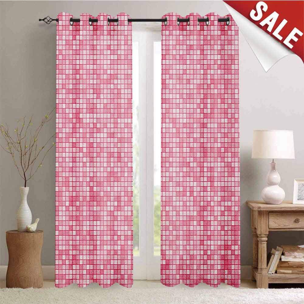 Pink Gingham Cafe Curtains Curtains & Drapes 2023
